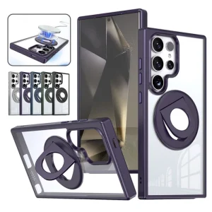For Samsung Galaxy S24 Ultra S23 S22 S21 S20 Slim Ring Clear MagSafe Stand Case
