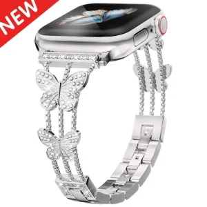 Butterfly Metal Watch Band for Apple Watch 11 10 9 8 7 6 5 4 3 2 1 SE/Ultra 49mm