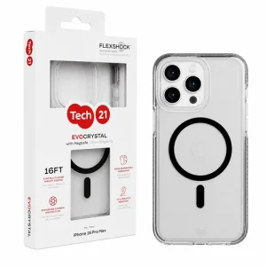 Official Tech21 (iPhone 15 PRO MAX) Case MagSafe Magnetic Ring Cover Clear/Black